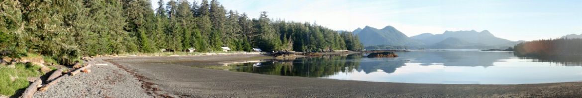 Wilderness Retreat Base Camp on Spring Island, West Coast Vancouver Island Panorama at Kyuquot