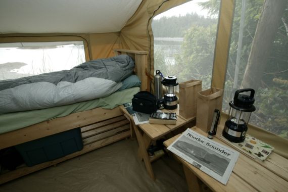 view from inside waterfront tent on Spring Island