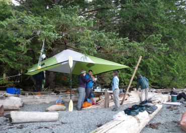 Base Camp on Bunsby Island, with West Coast Expeditions