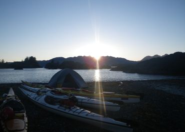 Sunset on the West Coast Shores of Bunsby Island, BC