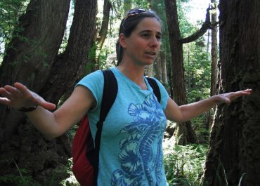 WCE co-manager Caroline Fisher doing forest talk